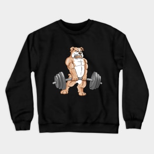 Funny bulldog as a bodybuilder Crewneck Sweatshirt